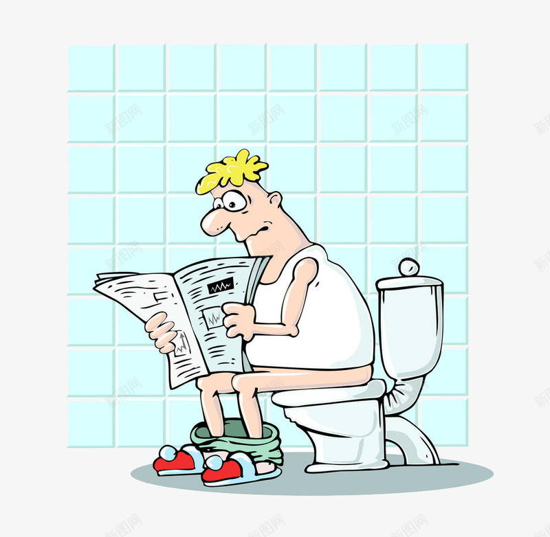 蹲马桶看报纸的男子png免抠素材_新图网 https://ixintu.com 上厕所 供人大小便 公测 坑 大便 拉肚子 看报纸 矢量人物下蹲 茅厕 茅坑 蹲厕所 蹲坑 蹲马桶 马桶 马桶卡通