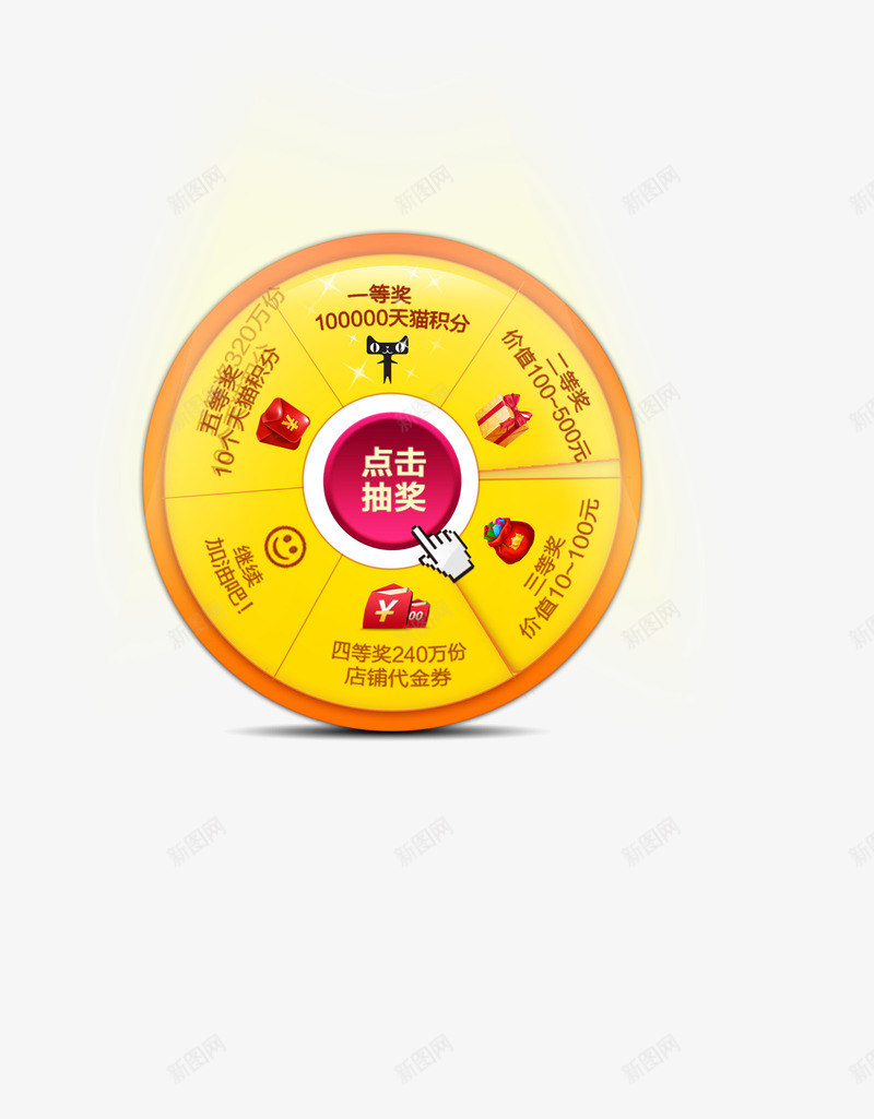 转盘抽奖活动png免抠素材_新图网 https://ixintu.com 抽奖 活动 转盘