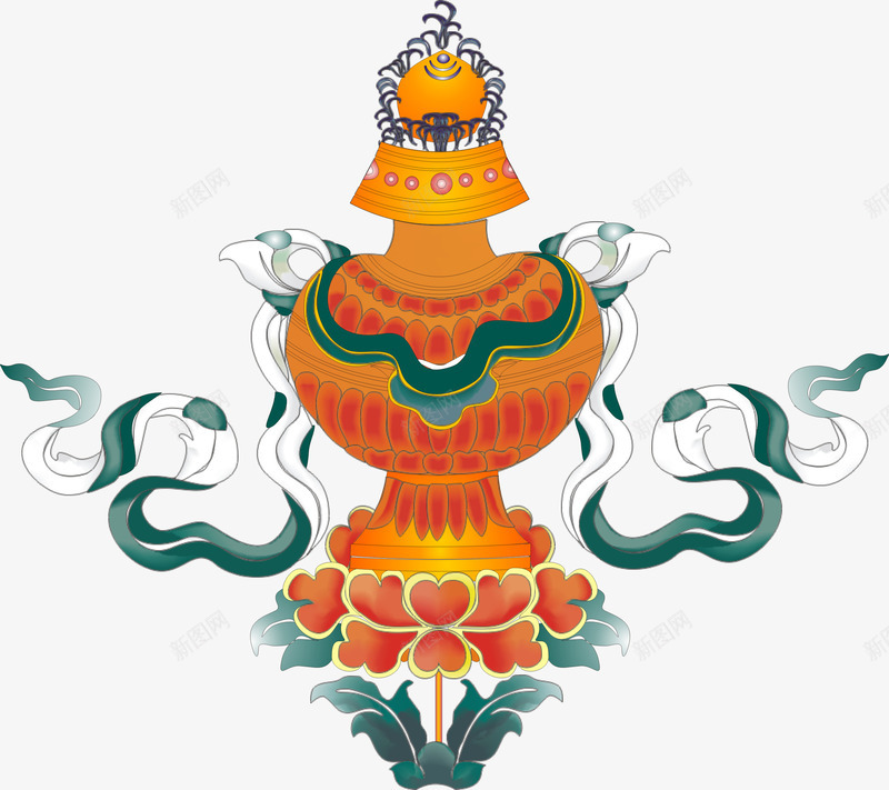 佛家八宝宝瓶png免抠素材_新图网 https://ixintu.com 佛家 八宝 宝瓶 手绘