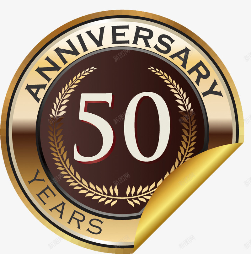50周年庆祝标签png免抠素材_新图网 https://ixintu.com 公示牌子 卷纸 喜庆 形状 折纸 牌子 金属