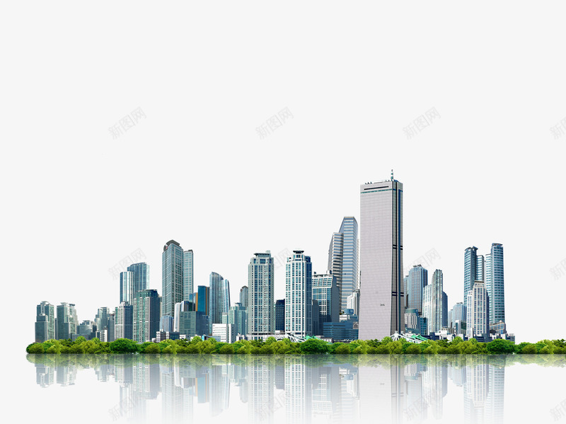 湖边现代城市png免抠素材_新图网 https://ixintu.com 城市 湖边 现代 素材