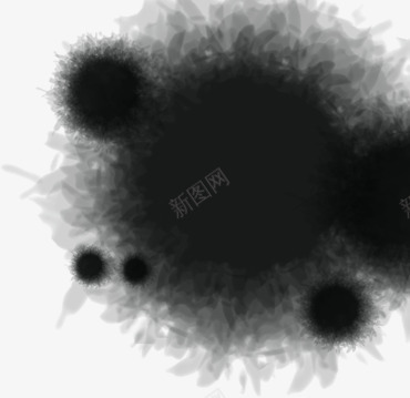 毛笔水墨黑色水印png免抠素材_新图网 https://ixintu.com 毛笔 水印 水墨 黑色