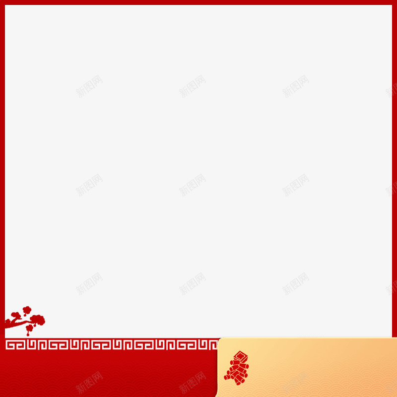 古典促销主图png免抠素材_新图网 https://ixintu.com 主图 主图背景框 促销 古典 松树 绿松树 边框