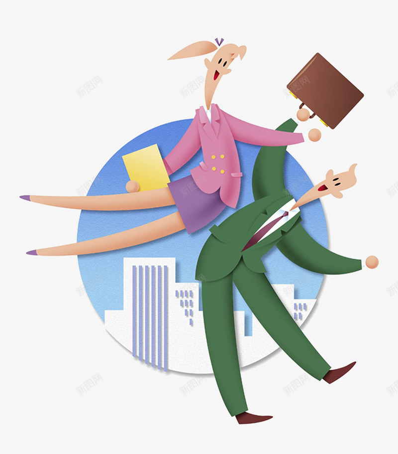上班族和楼房png免抠素材_新图网 https://ixintu.com 上班族 包 文件 楼房