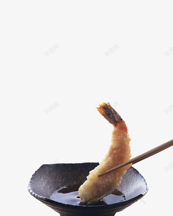 蘸着酱料的虾png免抠素材_新图网 https://ixintu.com 产品实物 海鲜虾 美食 蘸着 酱料