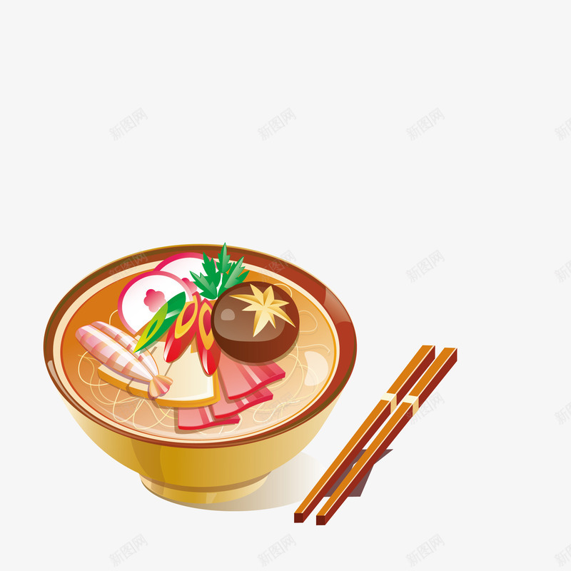 卡通碗里的麻辣烫png免抠素材_新图网 https://ixintu.com 卡通美食 碗 筷子 美食 食物 餐饮 麻辣烫