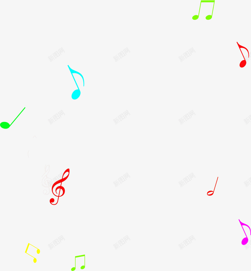 彩色音符音乐节宣传png免抠素材_新图网 https://ixintu.com 八分音符 宣传 彩色 音乐节 音符 音符花边