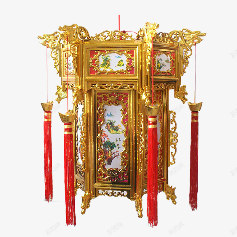 走马灯雕刻png免抠素材_新图网 https://ixintu.com 图案 玩具 绸子 走马灯 鎏金