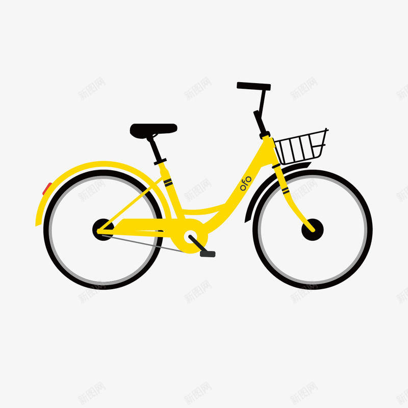 黄色单车png免抠素材_新图网 https://ixintu.com ofo车 代步工具 共享单车 单车 小黄车 自行车 黄色共享单车ofologo