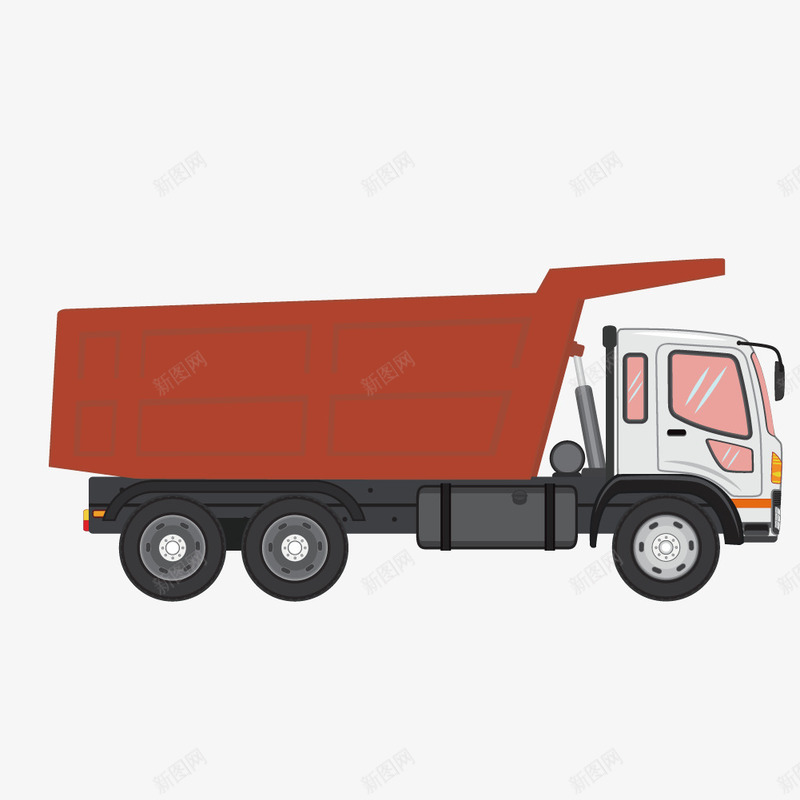 拉土工程车png免抠素材_新图网 https://ixintu.com 卡通翻斗车 矢量工程车 矢量工程运土车 矢量翻斗车 矢量自卸卡车
