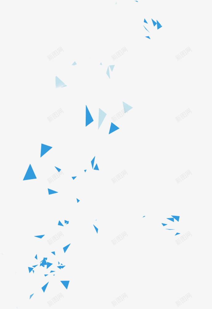 蓝色三角形漂浮物png免抠素材_新图网 https://ixintu.com 形状 浅色 漂浮物 蓝色