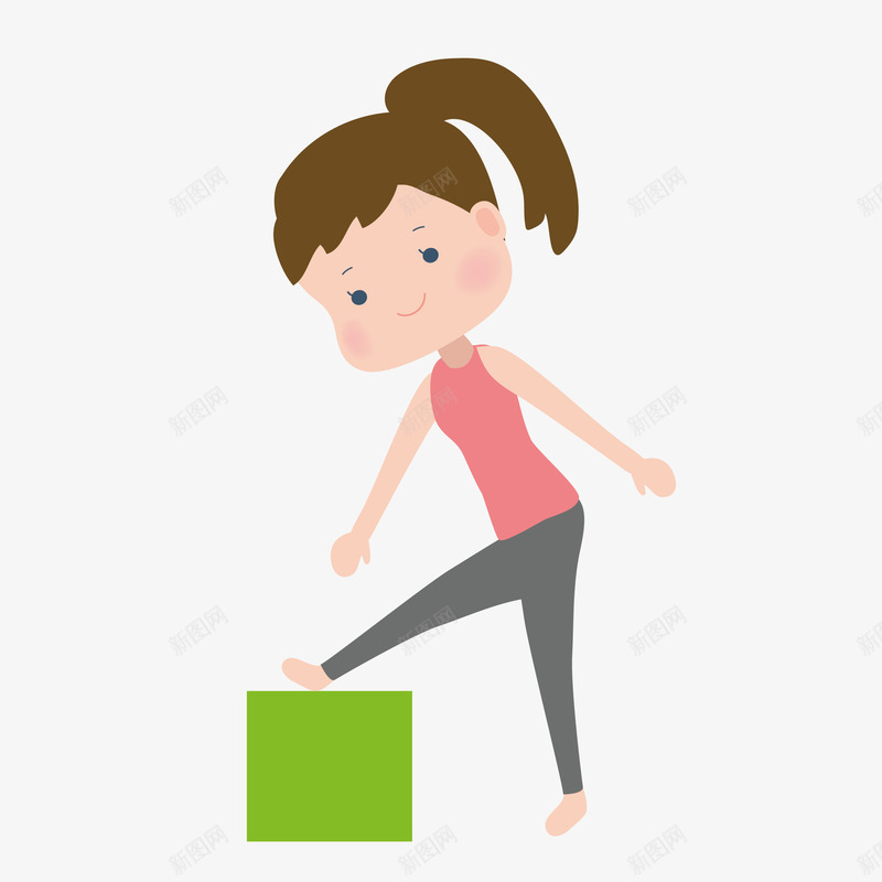 手绘压腿锻炼小女生矢量图eps免抠素材_新图网 https://ixintu.com 免扣图PNG 压腿 小女生 手绘 锻炼 矢量图