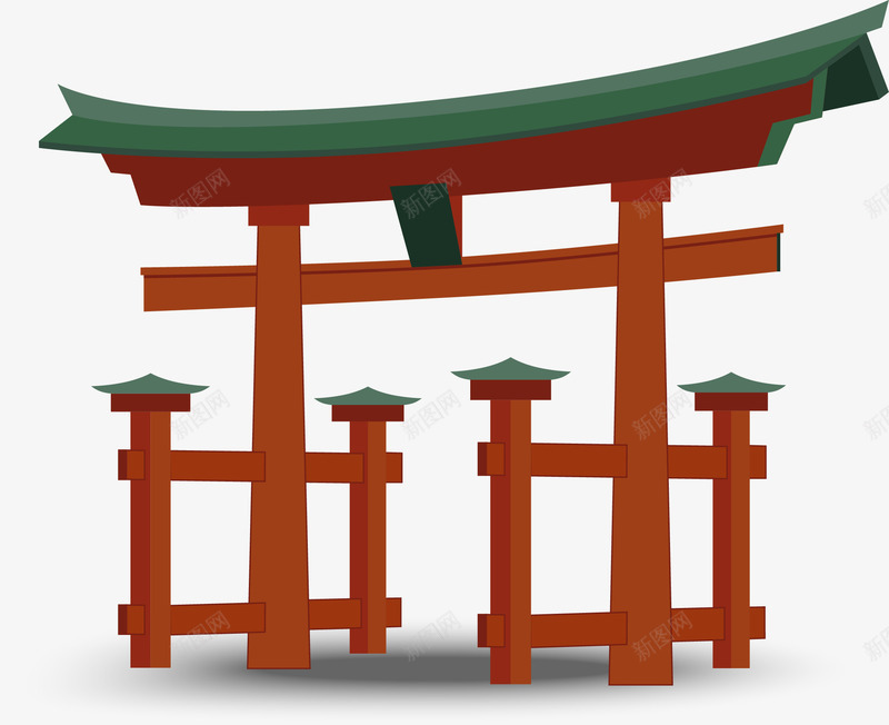 日本神社大门png免抠素材_新图网 https://ixintu.com 日本神社大门 日本神社大门矢量图 矢量日本神社大门 矢量神社大门