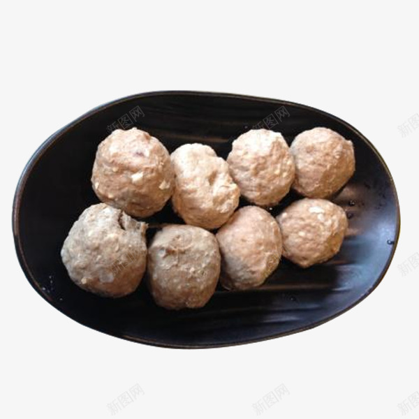 黑色盘子里的潮汕牛肉丸子png免抠素材_新图网 https://ixintu.com 潮汕 潮汕牛肉 火锅 牛肉 牛肉丸子 美食 食物 餐饮 饭店