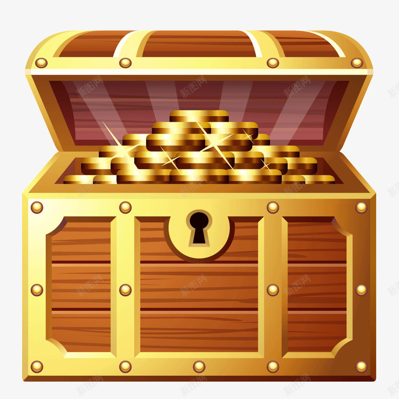 金边木质宝箱金砖矢量图ai免抠素材_新图网 https://ixintu.com 宝箱 木质 金砖 金边 矢量图