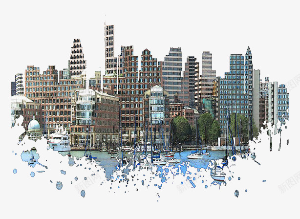 城市楼房大厦png免抠素材_新图网 https://ixintu.com 城市 大厦 房子 楼房