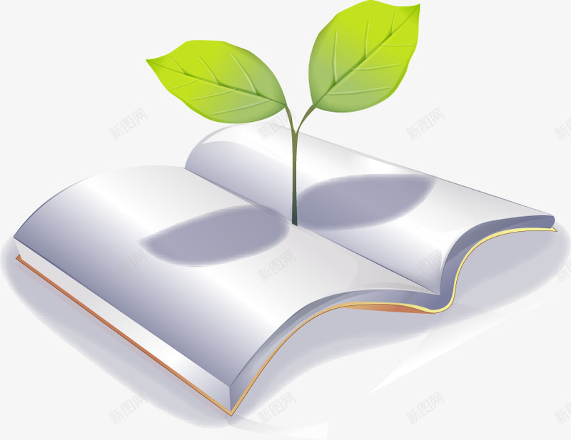 书本绿色树叶图案矢量图ai免抠素材_新图网 https://ixintu.com 书本 绿色树叶图案 矢量图