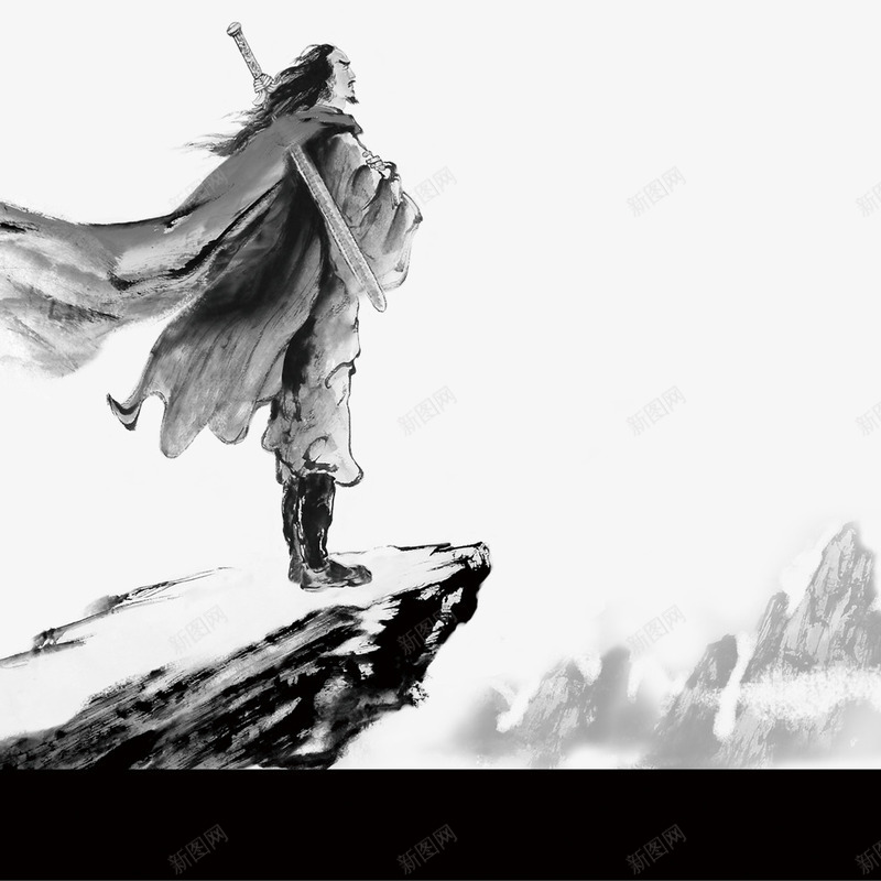 大侠武侠png免抠素材_新图网 https://ixintu.com 古代 古典 大侠 手绘 武侠 武侠古典 水墨元素 水墨江湖