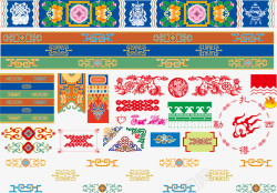 牡丹边框藏族纹饰花纹高清图片