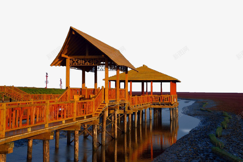 辽宁盘锦红海滩国家风景廊道二png免抠素材_新图网 https://ixintu.com 名胜古迹 旅游风景 著名建筑