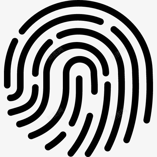 手绘卡通黑色指纹图标png_新图网 https://ixintu.com 卡通 指纹 黑色