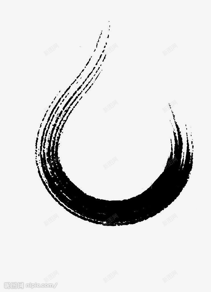 毛笔刷水墨笔触钩子装饰png免抠素材_新图网 https://ixintu.com 实心点 水墨 笔刷 笔触 装饰 钩子