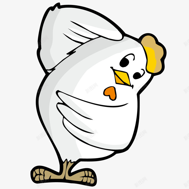 帅气可爱的大白鸡png免抠素材_新图网 https://ixintu.com 公鸡 动物 可爱 白色 鸡年