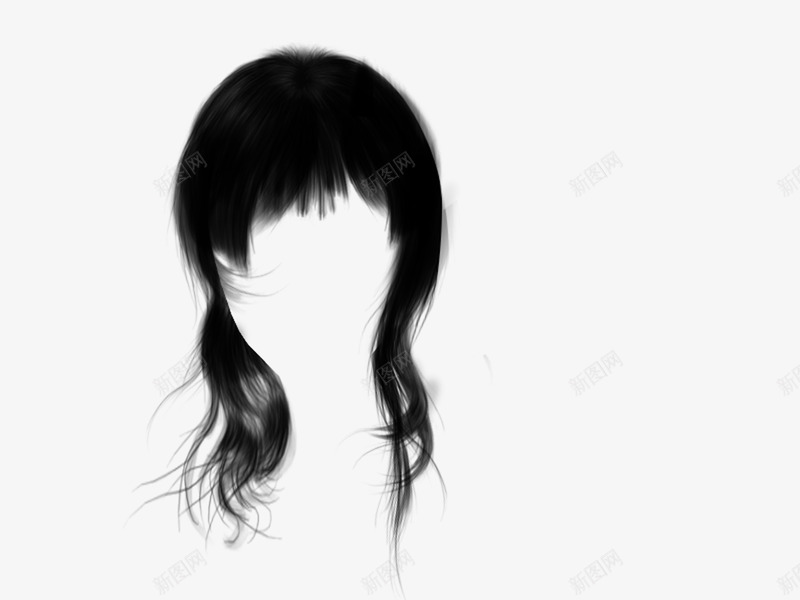 纯手绘头发发丝png免抠素材_新图网 https://ixintu.com 假发 发丝 发套 可以直接套入使用 头发 手绘头发
