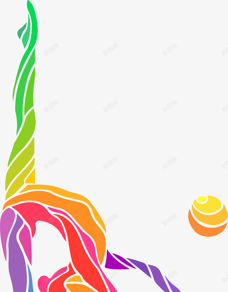 五彩体操运动员png免抠素材_新图网 https://ixintu.com 五彩 体操 运动员