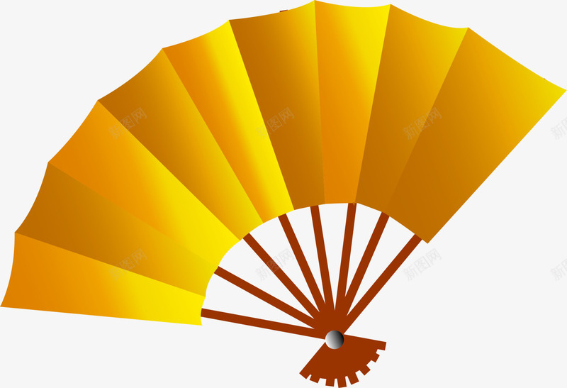 中国风黄色古典扇子png免抠素材_新图网 https://ixintu.com 中国风扇子 古典折扇 简约折扇 纸扇 装饰图案 黄色扇子