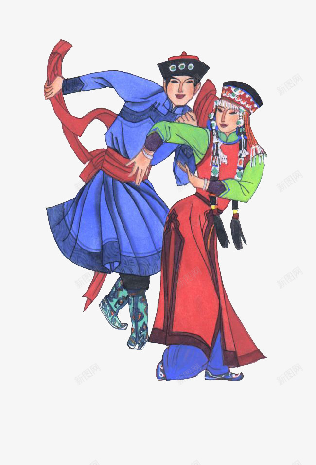 蒙古族png免抠素材_新图网 https://ixintu.com 塞外情怀 夫妻 蒙古族