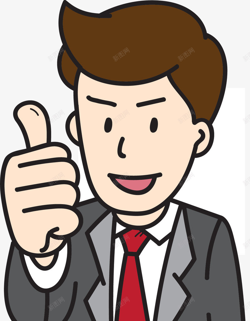 竖大拇指的卡通人物png免抠素材_新图网 https://ixintu.com 卡通 商务人士 好评 棒的手势 点赞 白领 称赞 竖大拇指 竖拇指