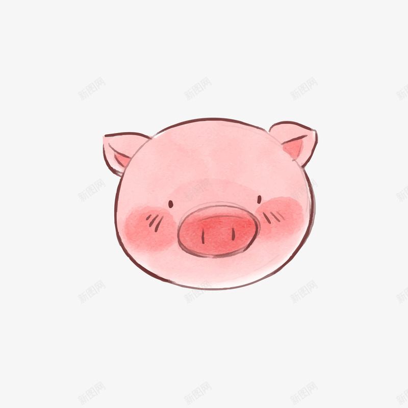 卡通猪头矢量图eps免抠素材_新图网 https://ixintu.com 动物 动物插画 卡通 卡通动物 可爱动物 小动物 猪头 矢量图 红色猪头