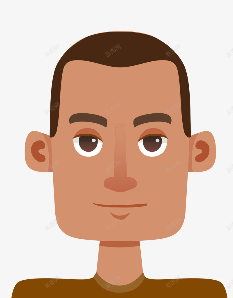 大耳朵男人png免抠素材_新图网 https://ixintu.com 人物 办公 卡通 卡通男人 各种脸型 圆脸 尖脸 扁平化 男人 脸 表情 锥子脸 长脸