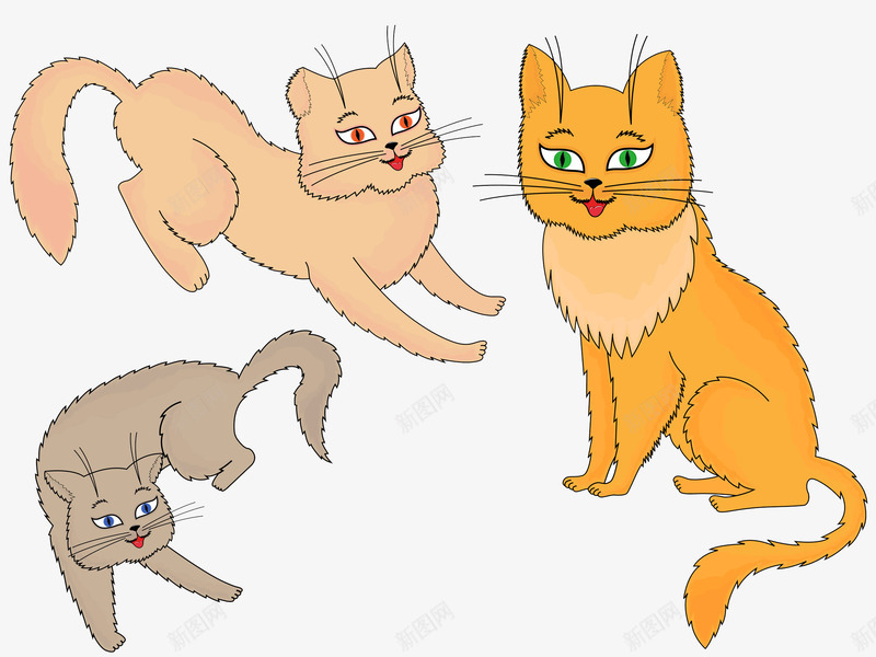 玩耍的小猫png免抠素材_新图网 https://ixintu.com 动物宠物 卡通动物 家养宠物 小猫咪 手绘平面 活泼可爱 玩耍