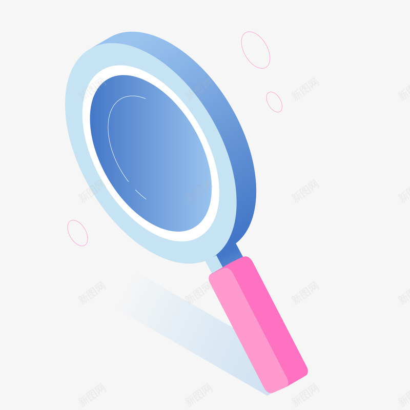 一个立体化的放大镜矢量图图标ai_新图网 https://ixintu.com 25D图标 凸镜 工具 手绘 放大镜 研究 立体化 观察 矢量图