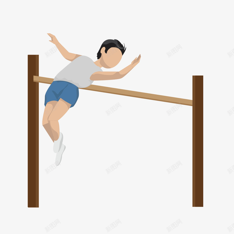 跳高的男孩矢量图ai免抠素材_新图网 https://ixintu.com 休闲 体育项目 健康运功 卡通男孩 夏季 灰色 跳高 矢量图