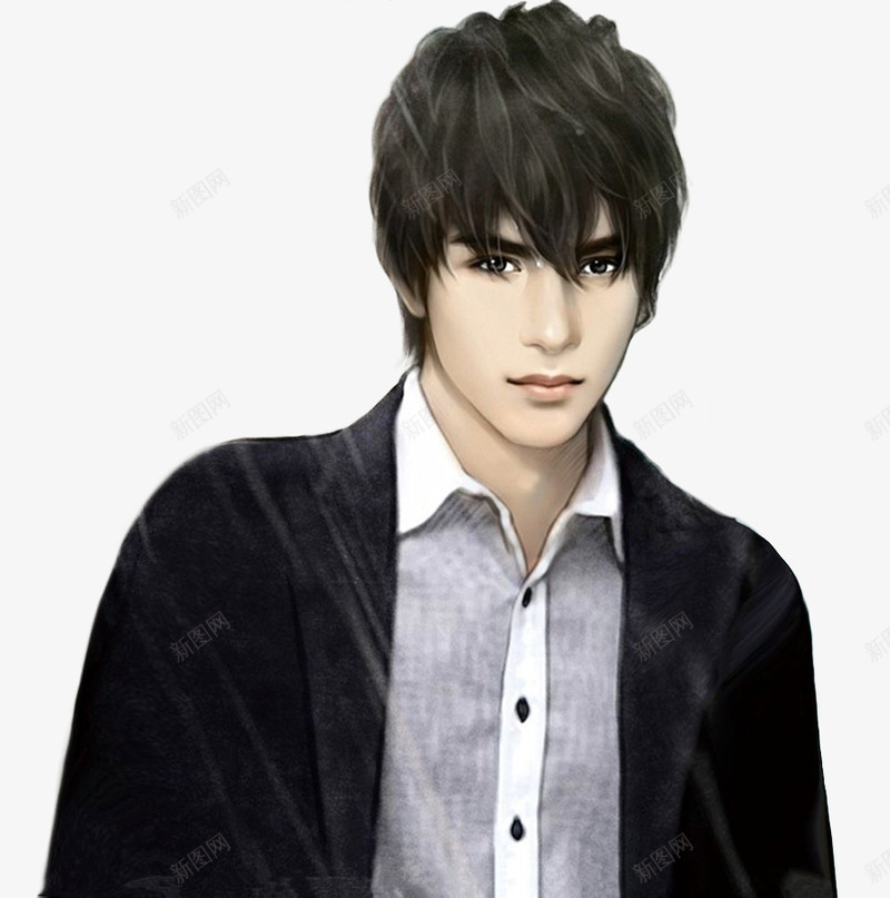 短发黑外套男子png免抠素材_新图网 https://ixintu.com 发黑 外套 男子