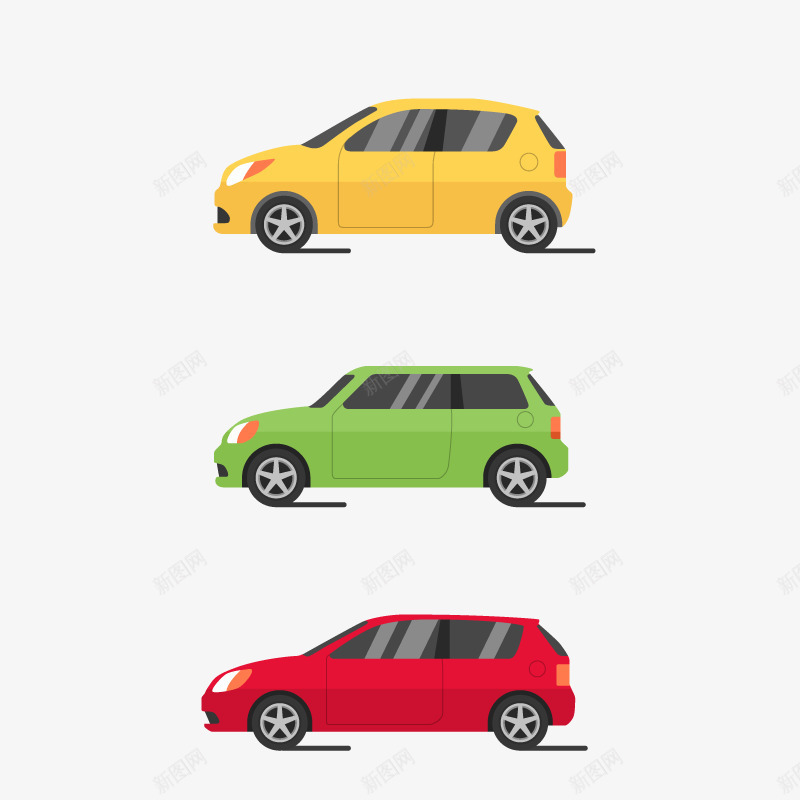 彩色汽车png免抠素材_新图网 https://ixintu.com 卡通 可爱 小汽车 小汽车边框 扁平化 汽车立面
