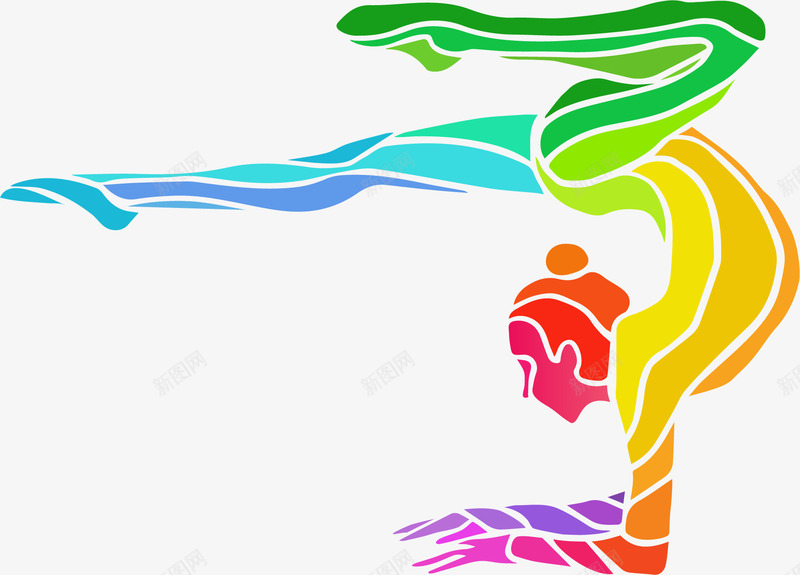 五彩体操运动员png免抠素材_新图网 https://ixintu.com 五彩 体操 运动员