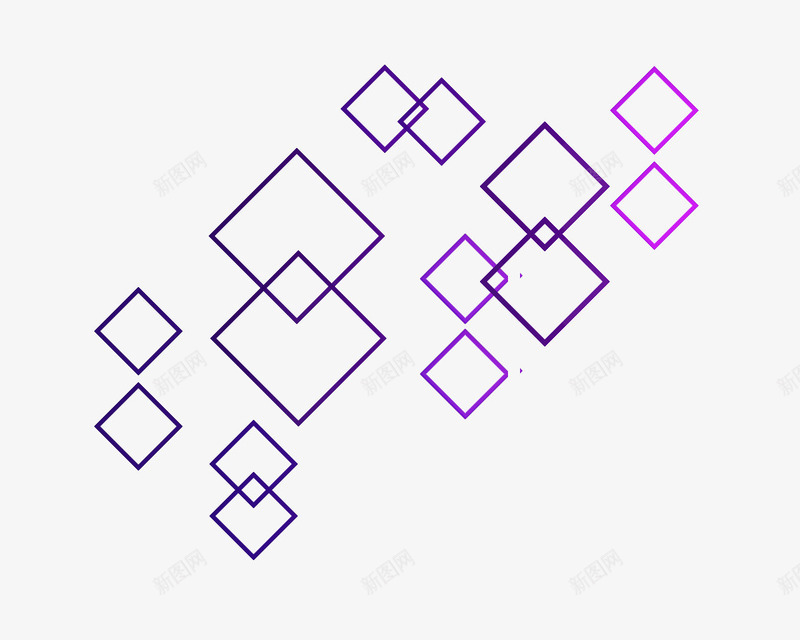 相撞菱形png免抠素材_新图网 https://ixintu.com 方块 漂浮 菱形 菱形框