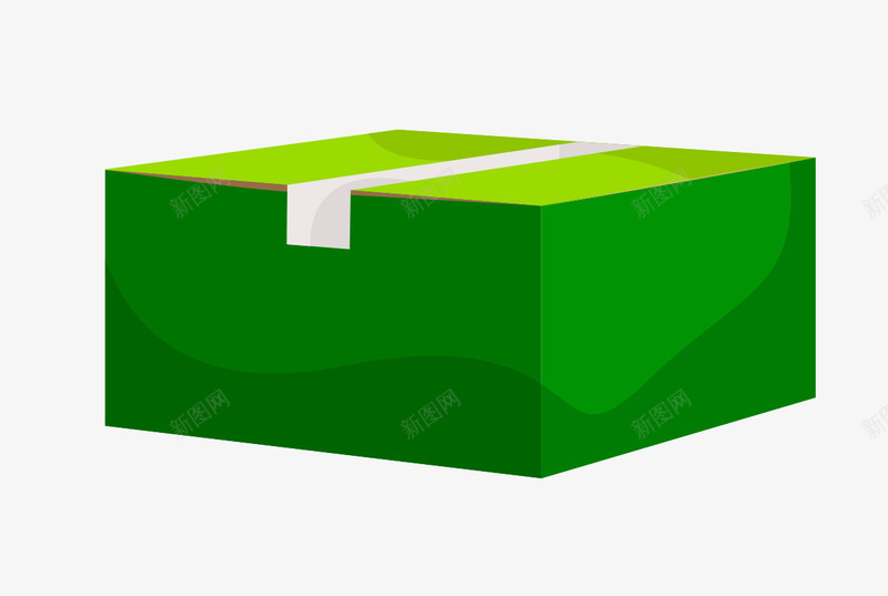 盒子绿色渐变png免抠素材_新图网 https://ixintu.com 包装 方形 盒子 绿色