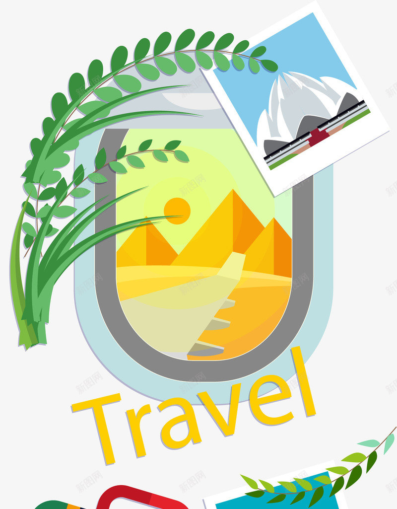 手绘户外风景png免抠素材_新图网 https://ixintu.com 卡通 手绘 旅游 旅行 窗外风景