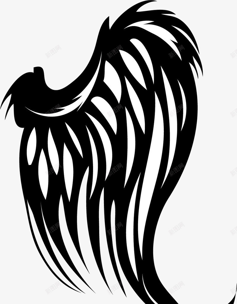 黑色半边天使之翼png免抠素材_新图网 https://ixintu.com 半边 卡通天使之翼 天使之翼 天使羽翼 天使翅膀 矢量天使之翼 矢量翅膀 翅膀 翅膀翼