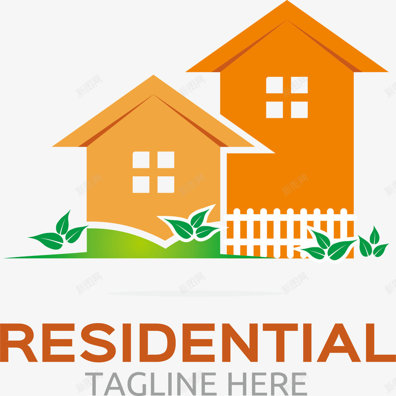 住宅房屋标志png免抠素材_新图网 https://ixintu.com 住宅区 房屋标志 普通住宅 橘色