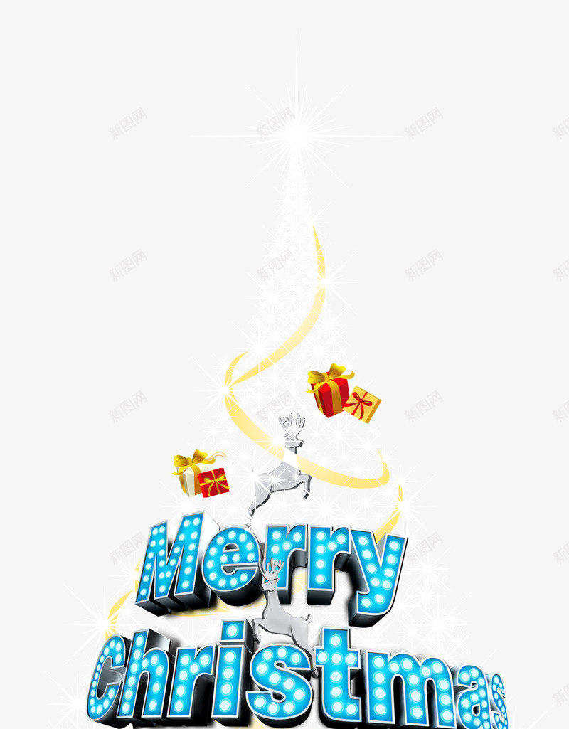 圣诞节英文艺术字体psd免抠素材_新图网 https://ixintu.com Christmas Merry merry 圣诞树 圣诞节 字体 艺术字
