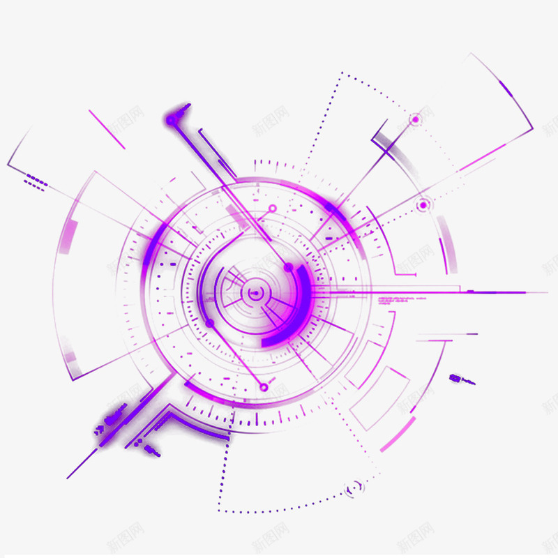 科技感光效png免抠素材_新图网 https://ixintu.com 几何png 图形 新图网 科技感光效素材 紫色 线条 装饰 远焦镜头
