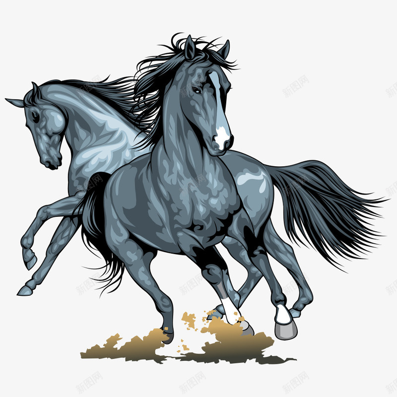 水墨画png免抠素材_新图网 https://ixintu.com 中国风 动物 奔跑 毛笔马 水墨 水墨画 水彩 马 马儿 马匹