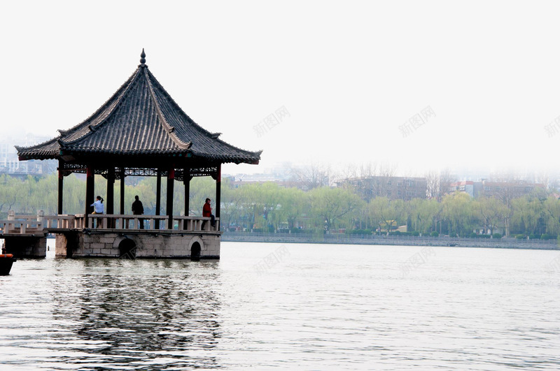 大明湖畔风景png免抠素材_新图网 https://ixintu.com 亭子 图片 大明湖 风景