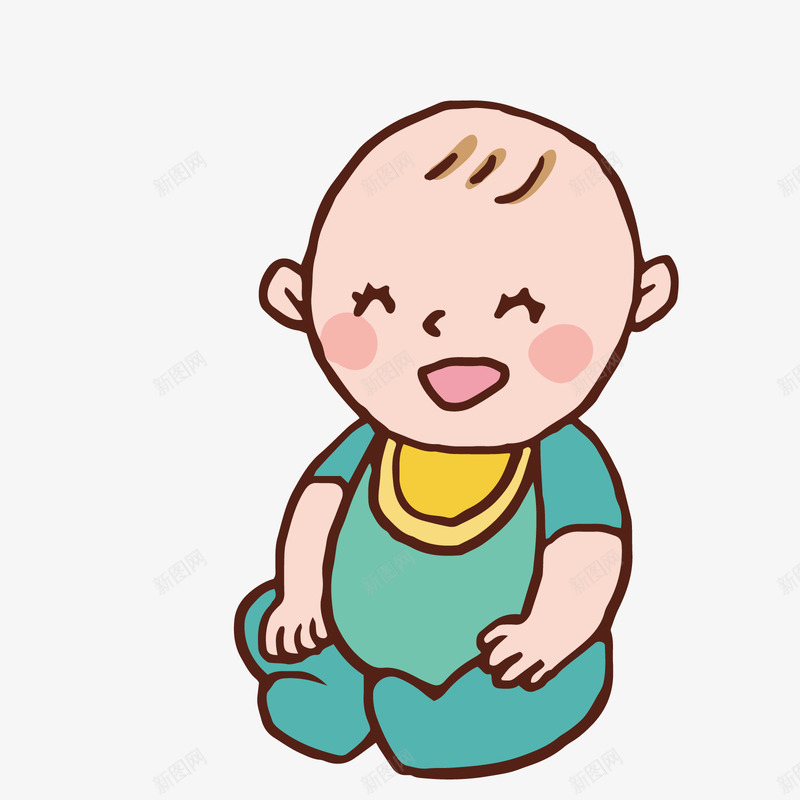 笑哈哈的宝宝矢量图ai免抠素材_新图网 https://ixintu.com 口水兜 婴儿头像 婴儿屁股 婴儿服饰 婴儿照片 婴儿矢量图 婴儿背带 母亲婴儿 母亲节 矢量图